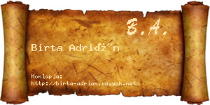 Birta Adrián névjegykártya