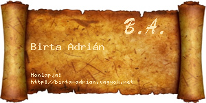 Birta Adrián névjegykártya